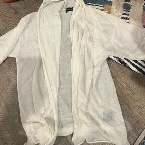 Isabella Rodriguez small white sheer‎ cardigan